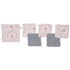Lot lingettes lavables et pochette jardin enchanté