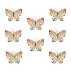 Lot de 8 assiettes Papillons avec dorure