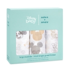 Lot de 3 maxi langes en coton Mickey & Minnie