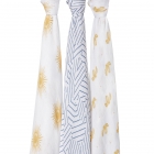 Lot de 3 maxi langes Silky soft en bambou Golden Sun