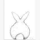 Affiche enfant - Lapin de dos 30 x 40 cm