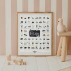 Coffret affiche à tamponner sur la Bretagne + porte affiche en bois