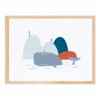 Affiche enfant avec cadre Wild island / La baleine