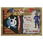 Lot de 8 cartons d'invitations et 8 remerciements Pirate Party