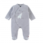 Pyjama bébé velours 3 mois Anna gris
