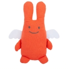 Doudou en lin Ange Lapin - Corail - 20cm