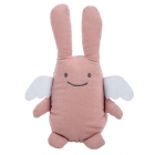 Peluche musicale Ange Lapin 24cm Vieux rose