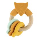 Anneau d'activités en silicone et bois - Mr. Fox orange