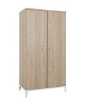 Armoire 2 portes Marcel pieds blancs