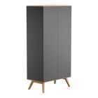 Armoire graphite et bois 2 portes - Collection Nature