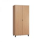 Armoire 2 portes bois/noir - Collection Simple