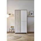 Armoire 3 portes Sacha Pin blanchi