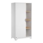 Armoire 1 porte blanche et bois - Collection Leaf