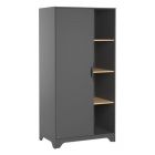 Armoire 1 porte graphite et bois - Collection Leaf
