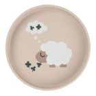 Assiette Stick & Stay en silicone Tiny farm Sable