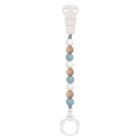 Attache Sucette Silicone Bleu Blanc et Beige