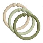 Attaches tétine anneaux Loops Vanilla / Sage / Olive - Pack de 12