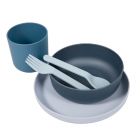 Set vaisselle biodégradable 5 pièces bleu