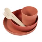 Set vaisselle biodégradable 5 pièces terracota