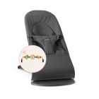 Transat bébé balance Soft tissé jersey gris foncé avec arche de jeu Yeux Espiègles