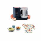 Robot Babycook Neo Night Blue + Bavoir à manches évolutif et 2 en 1 Playful + Coffret repas verre Jungle