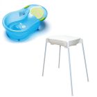 Pack baignoire 0-6 mois avec transat intégré + support de baignoire - Bleu translucide