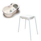 Pack baignoire 0-6 mois avec transat intégré + support de baignoire - Elephant blanc