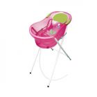 Baignoire 0-6 mois éléphant rose avec transat intégré + petit support de baignoire