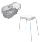 Pack baignoire 0-6 mois avec transat intégré + support de baignoire - grise translucide
