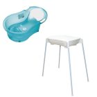 Pack baignoire 0-6 mois avec transat intégré + support de baignoire - turquoise