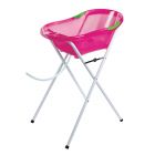 Baignoire bébé rose pailletée avec vidange + grand support de baignoire