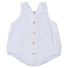 Barboteuse en gaze de coton blanc  - 6 mois