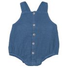 Barboteuse en gaze de coton pierre bleue - 6 mois