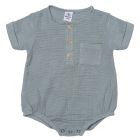 Barboteuse en gaze de coton vert de gris - 6 mois