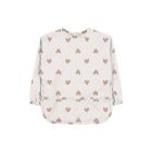 Bavoir imperméable à manches et poche récupératrice Coeurs 6M+