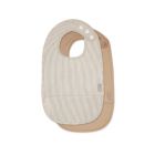 Lot de 2 bavoirs Rayures Classiques Marron