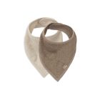 Lot de 2 bavoirs bandana Sand/Milky Coffee