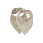 Lot de 2 bavoirs bandana Soft Matcha/Sand