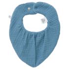 Bavoir-bandana réversible pierre bleue