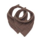 Lot de 2 bavoirs bandana wrinkled cotton chestnut