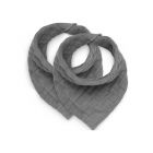 Lot de 2 bavoirs bandana wrinkled cotton storm grey