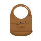 Bavoir silicone Chat caramel