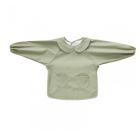 Bavoir tablier col claudine imperméable - uni vert 6/24 mois