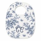 Bavoir bébé imprimé Toile de Jouy T1 Bleu