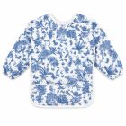 Bavoir à manches imprimé Toile de Jouy Bleu