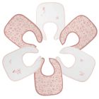 Lot de 6 bavoirs 1er âge 6 couleurs Rose Fleur