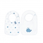 Lot de 2 bavoirs bébé Blue Baleine