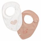 Lot de 2 bavoirs bébé Petit coeur