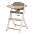 Chaise haute évolutive Timba² Light Wood avec coussin beige
