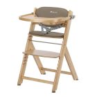 Chaise haute évolutive Timba² Wood avec coussin beige